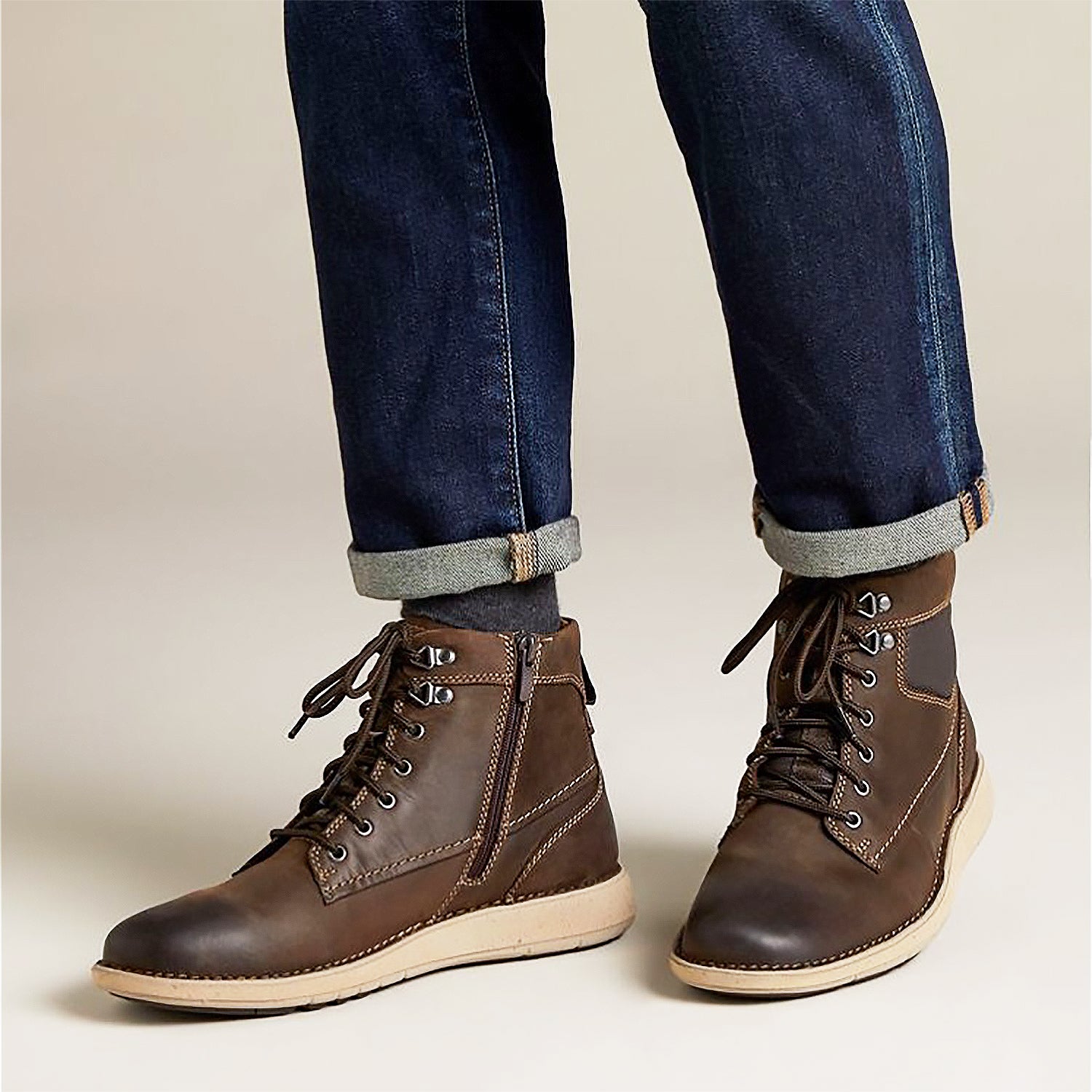 Men's Clarks Un Larvik Peak Brown Leather – Footwear etc.