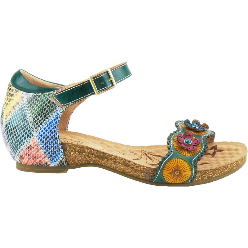 Women's Spring Step Meliza Teal Multi Leather