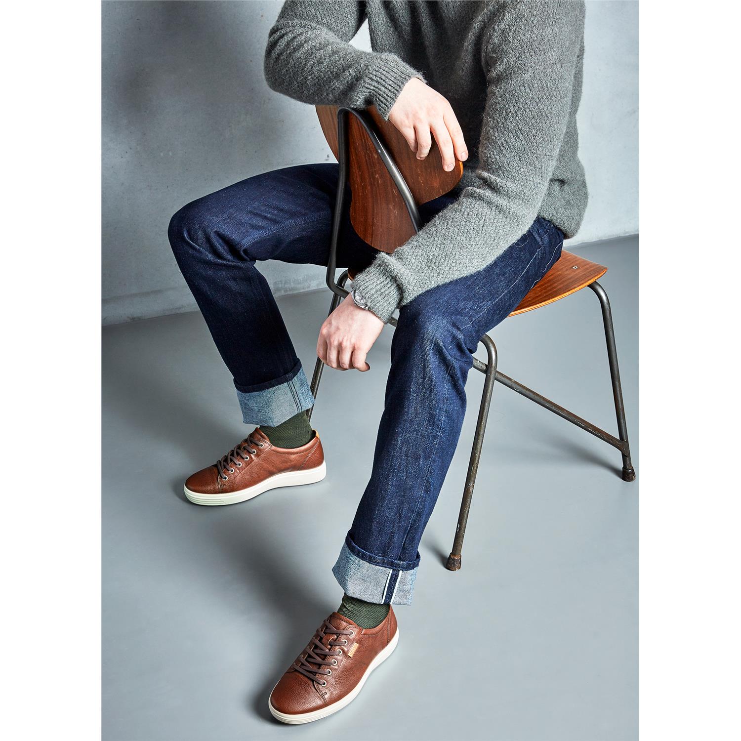 Men's Ecco Soft 7 Sneaker Cognac Drago Leather – Footwear etc.