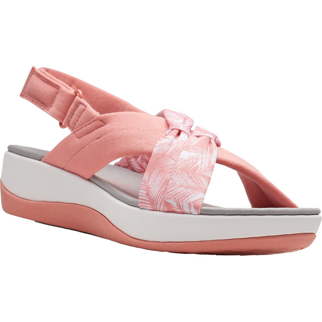 Womens Clarks Women's Clarks Cloudsteppers Arla Belle Coral Print Fabric Coral Print Fabric