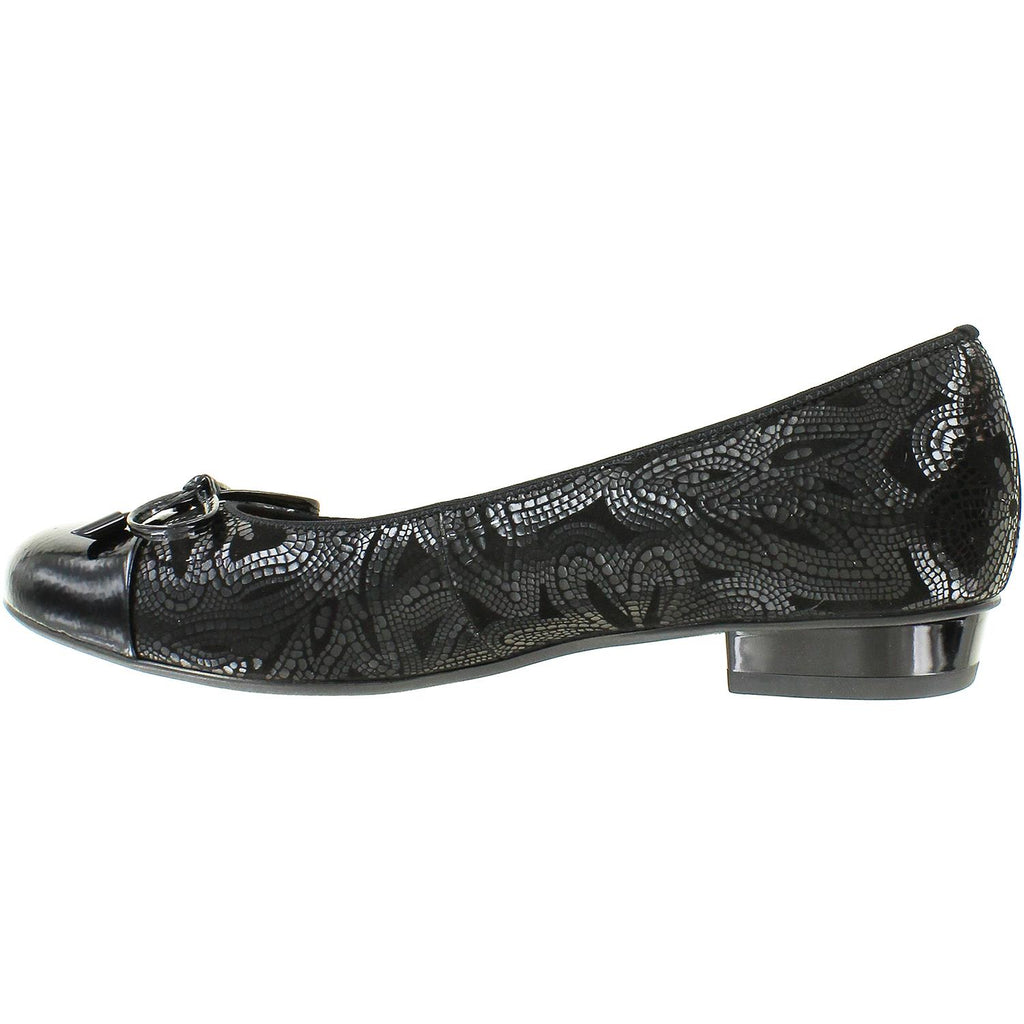 Womens Ara shoes Women's Ara Shoes Belinda Black Fleur Kid Leather Black Fleur Kid Leather