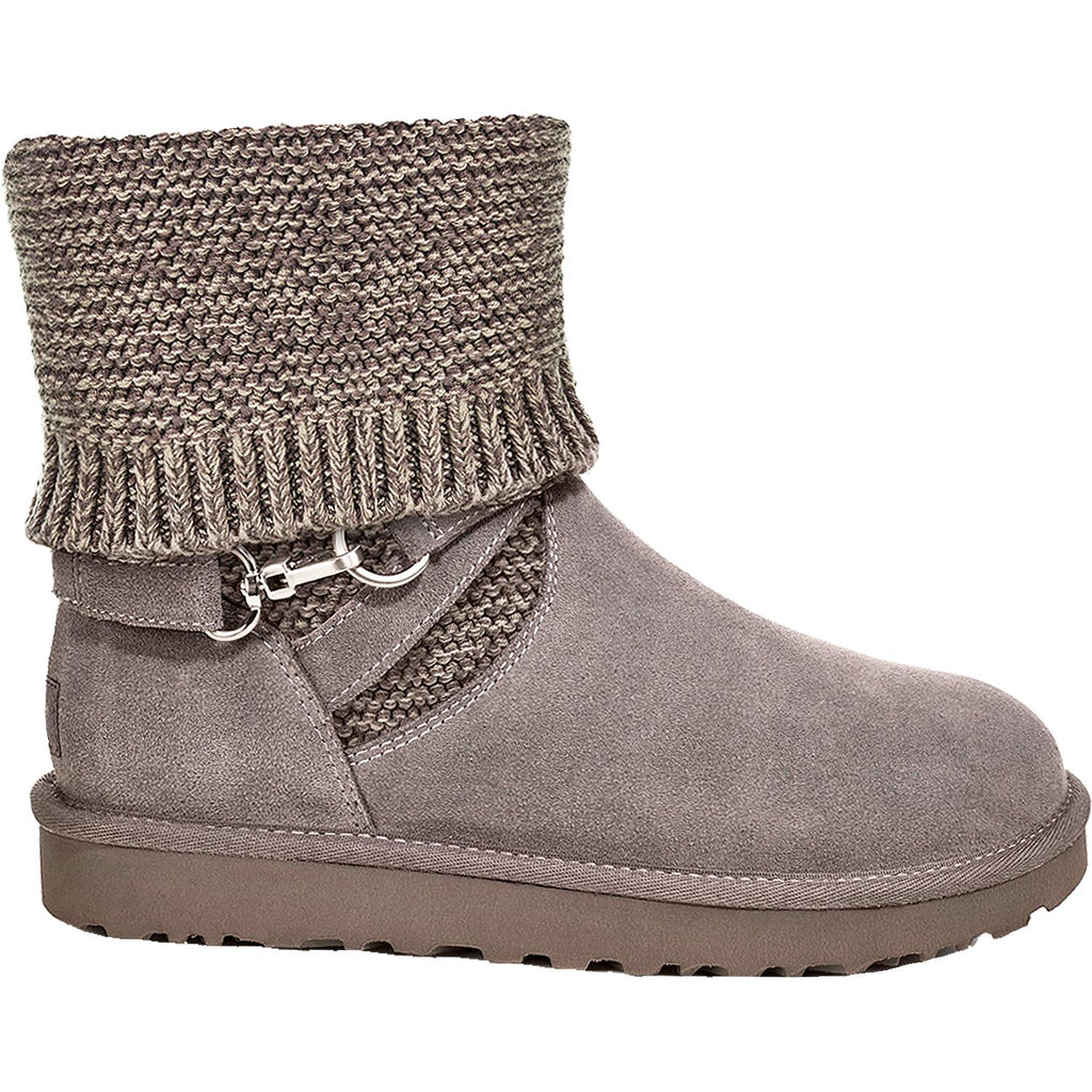 Womens Ugg Women's UGG Purl Strap Boot Charcoal Suede Charcoal Suede