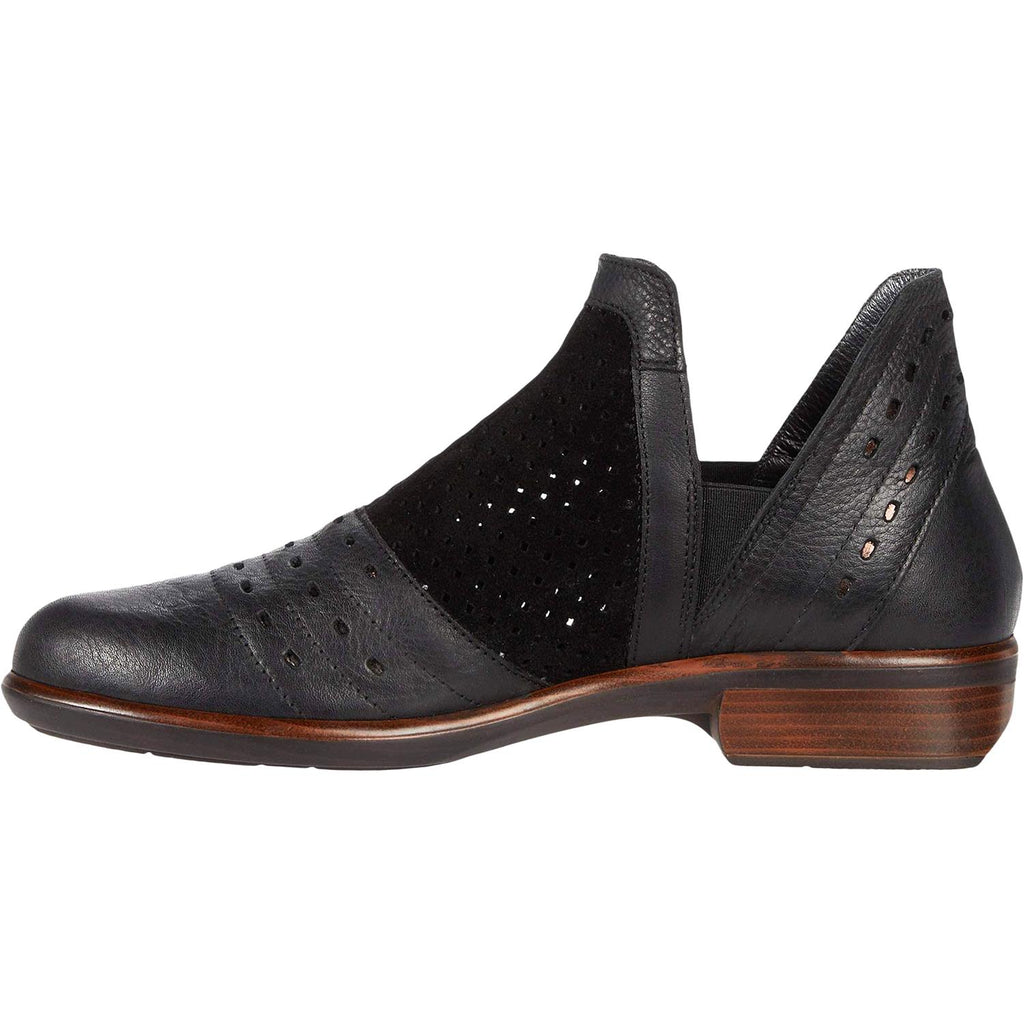 Womens Naot Women's Naot Rivotra Black Leather/Suede Black Leather/Suede