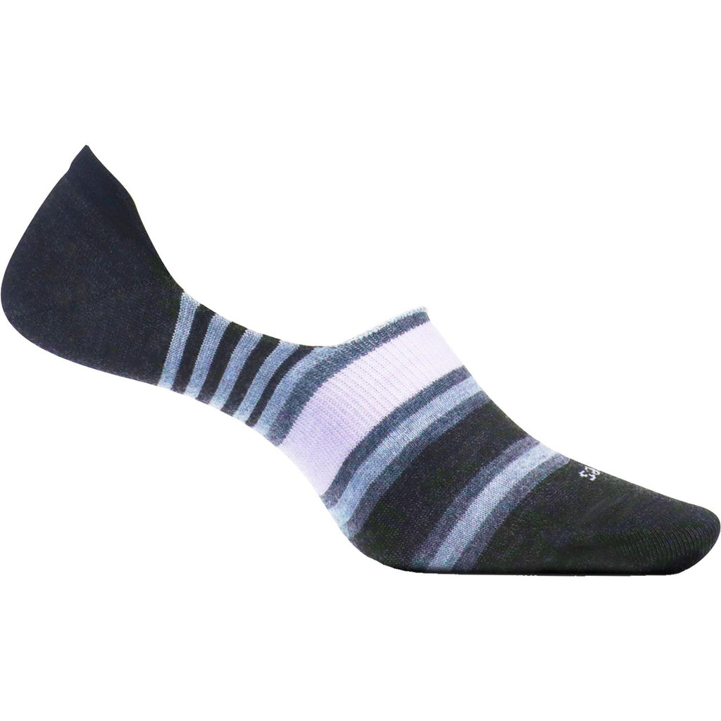 Womens Feetures Women's Feetures Everyday Hidden Socks Stripe Charcoal Stripe Charcoal