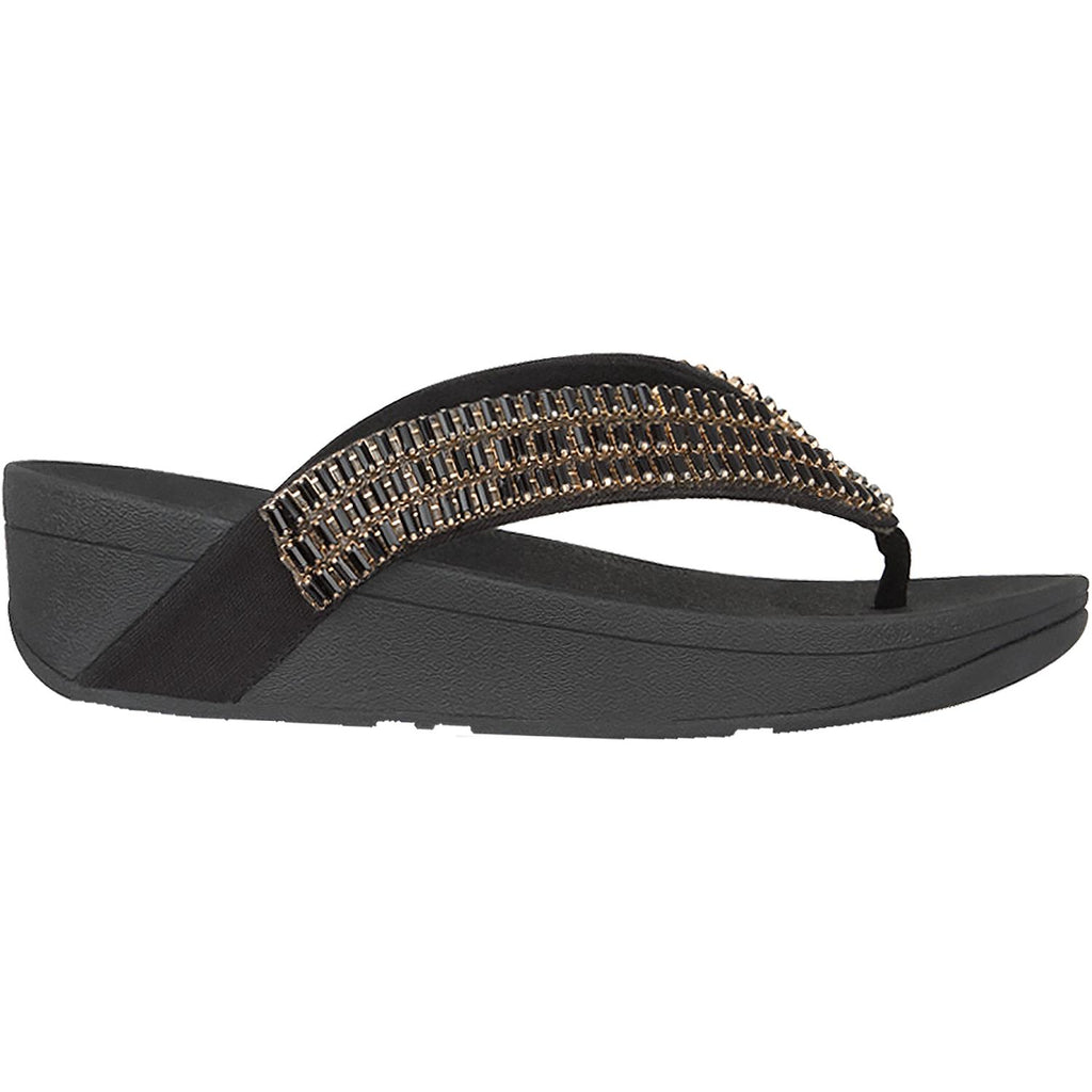 Womens Fit flop Women's Fit Flop Surfa Crystalstone Black Fabric Black Fabric