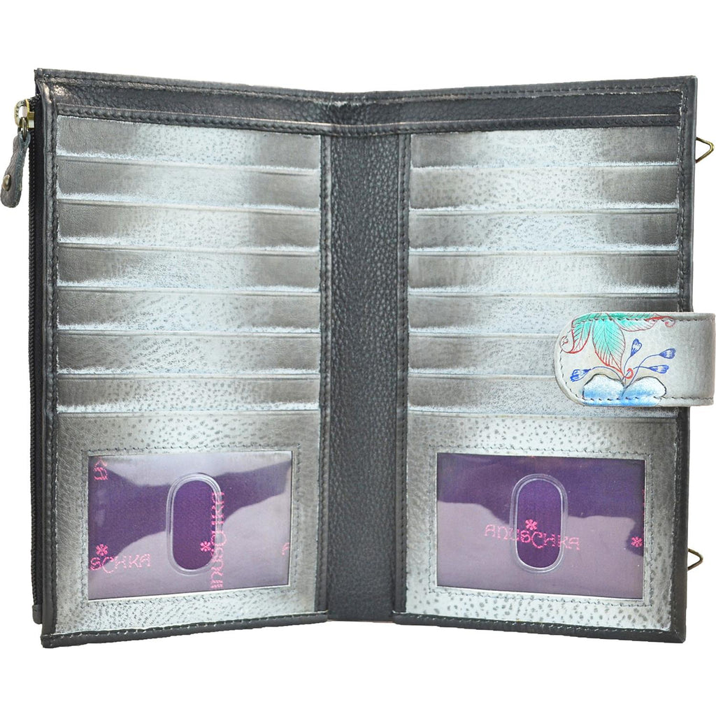 Womens Anuschka Women's Anuschka Large Smart Phone Case And Wallet Calaveras De Azucar Leather Calaveras De Azucar Leather