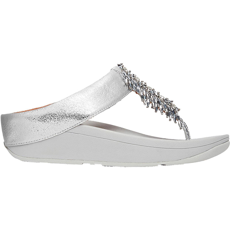 Women's Fit Flop Velma Adorn Toe-Thong Silver Synthetic
