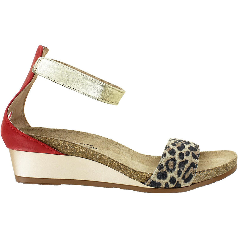 Women's Naot Pixie Cheetah/Kiss Red/Radiant Gold Suede/Leather