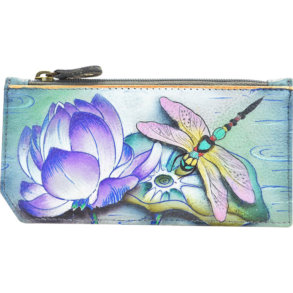 Womens Anuschka Women's Anuschka RFID Blocking Card Case with Coin Pouch Tranquil Pond Leather Tranquil Pond Leather