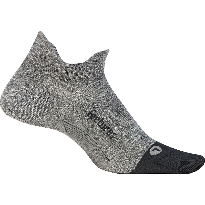 Unisex Feetures Elite Light Cushion No Show Tab Socks Grey