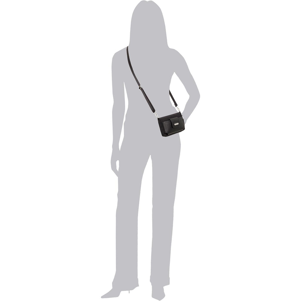Womens Baggallini Women's Baggallini RFID Phone Wallet Crossbody Bag Black Nylon Black Nylon