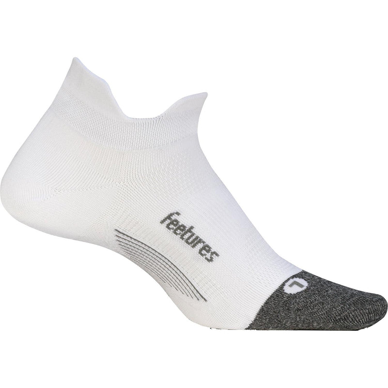 Unisex Feetures Elite Ultra Light No Show Tab Socks White
