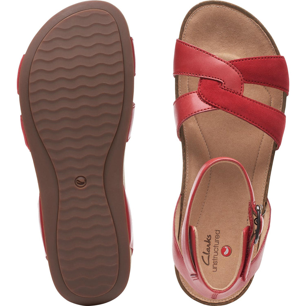 Womens Clarks Women's Clarks Un Perri Loop Red Leather Red Leather