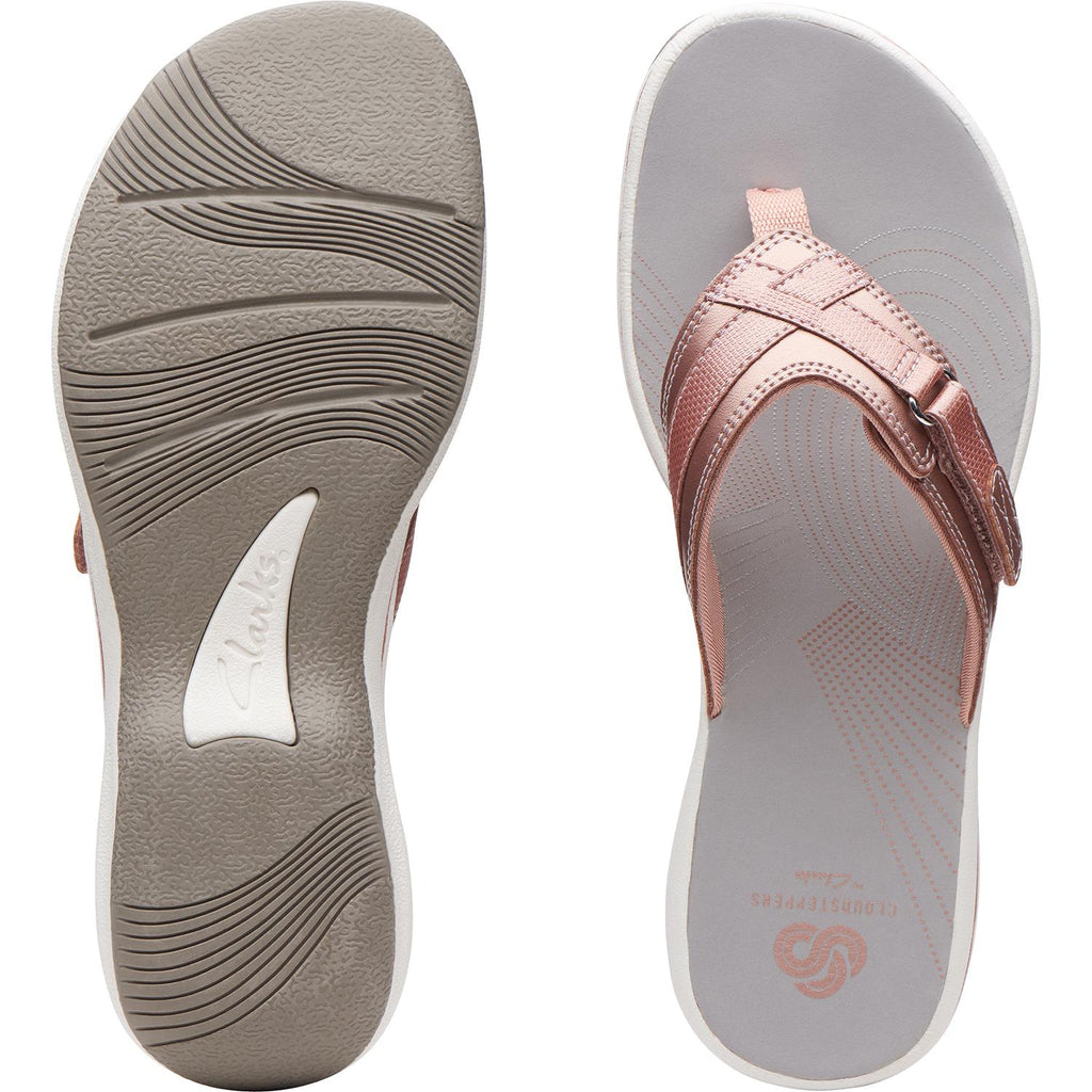 Womens Clarks Women's Clarks Cloudsteppers Breeze Sea H Rose Gold Synthetic Rose Gold Synthetic