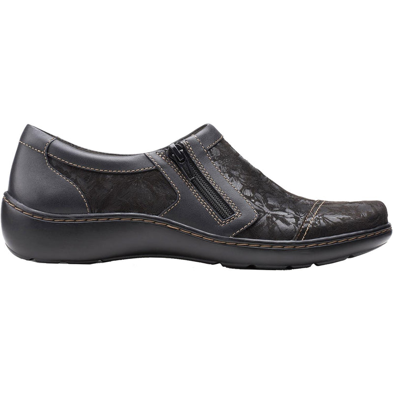 Women's Clarks Cora Giny Black Textile/Leather