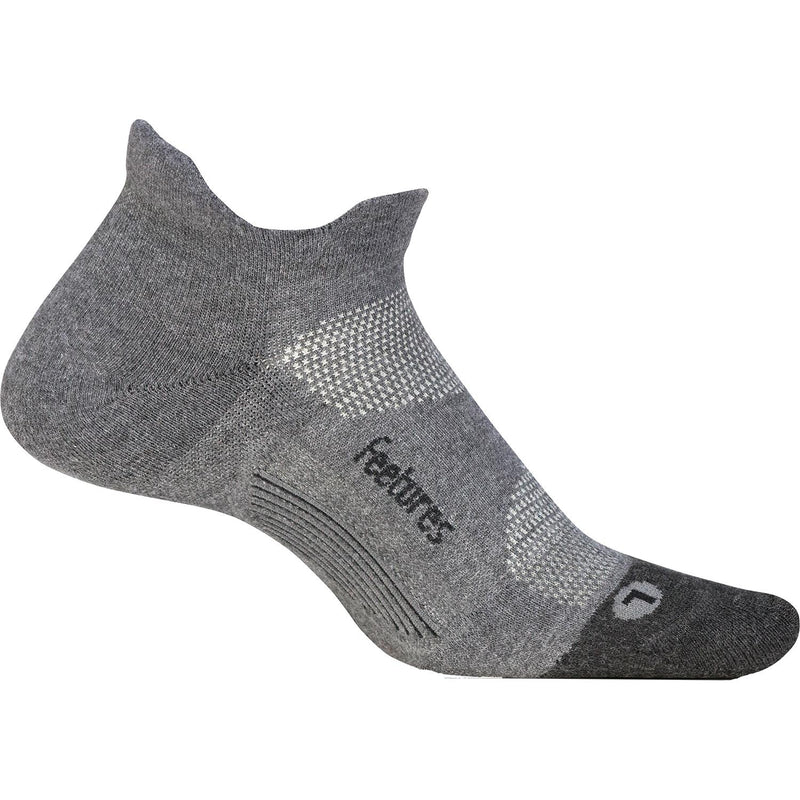 Unisex Feetures Elite Max Cushion No Show Tab Socks Grey