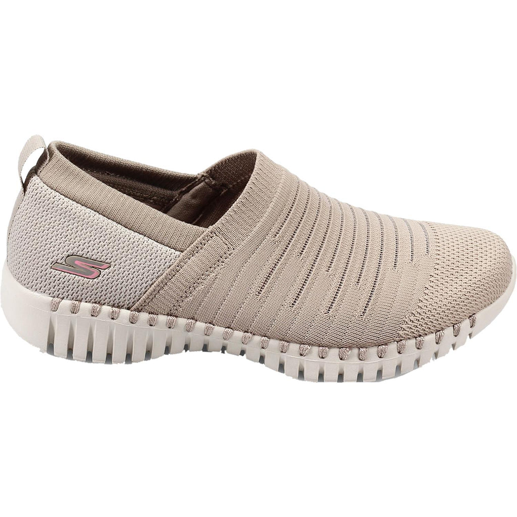 Womens Skechers Women's Skechers GOwalk Smart Wise Taupe Knit Fabric Taupe Knit Fabric
