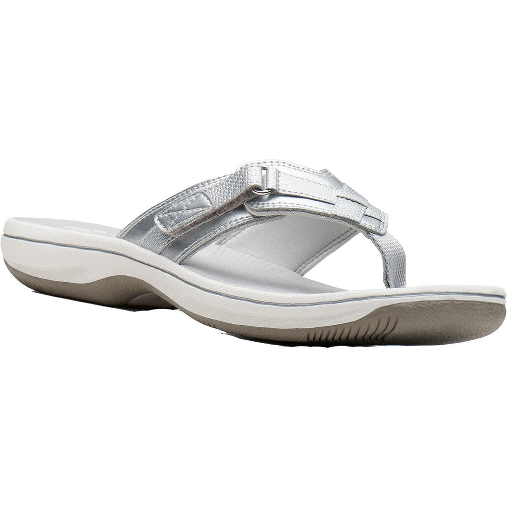 Womens Clarks Women's Clarks Cloudsteppers Breeze Sea H Silver Synthetic Silver Synthetic