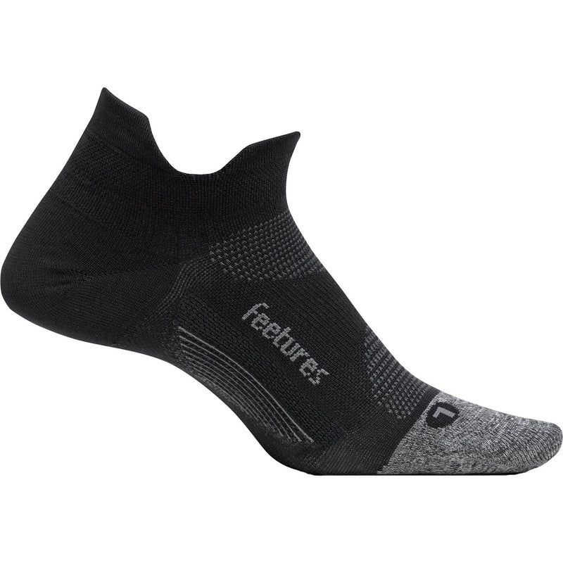 Unisex Feetures Elite Light Cushion No Show Tab Socks Black