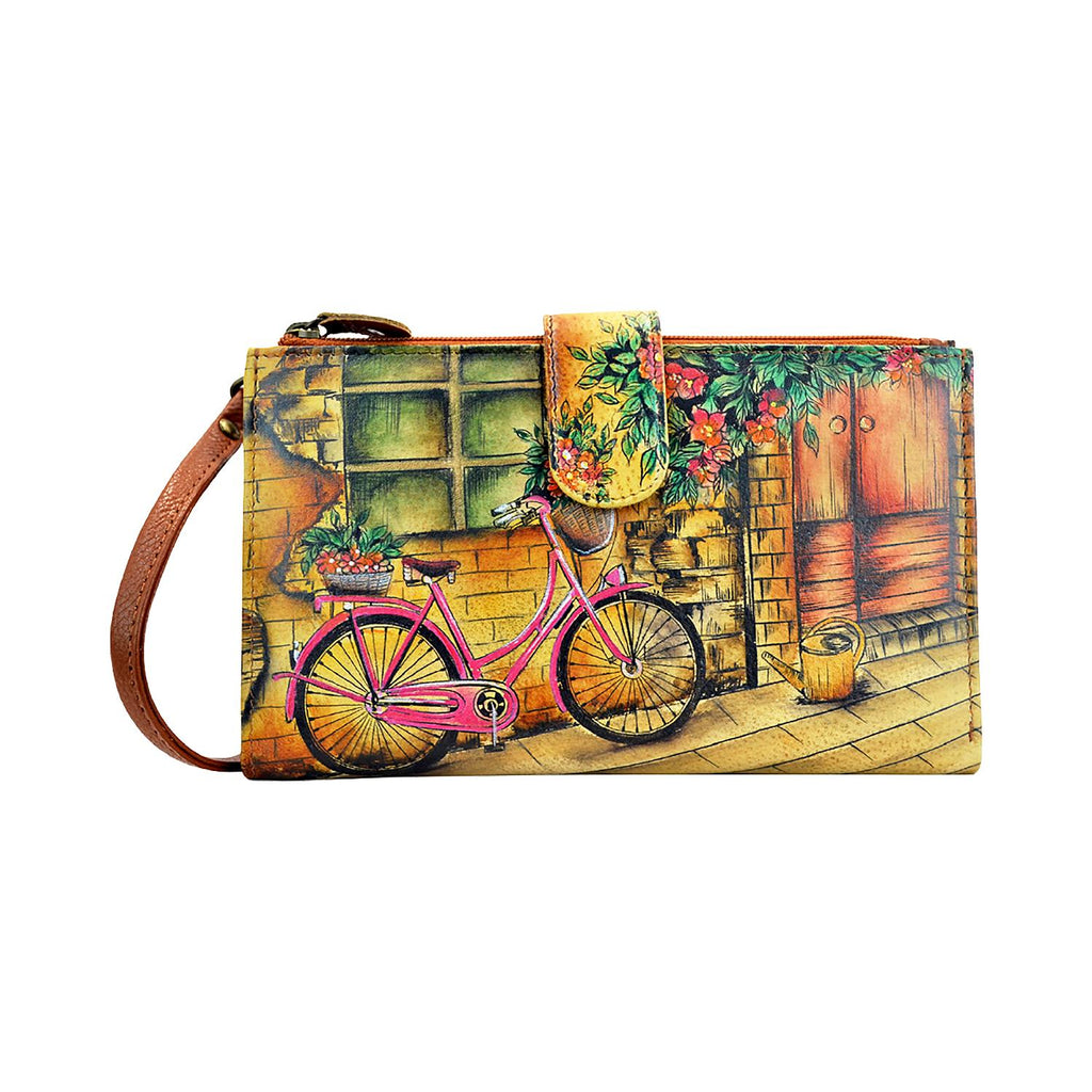 Womens Anuschka Women's Anuschka Large Smartphone Case And Wallet Vintage Bicycle Leather Vintage Bicycle Leather