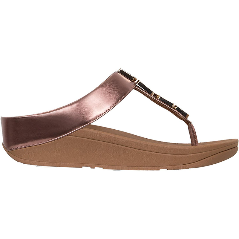 Women's Fit Flop Fino Shellstone Rose Gold Leather