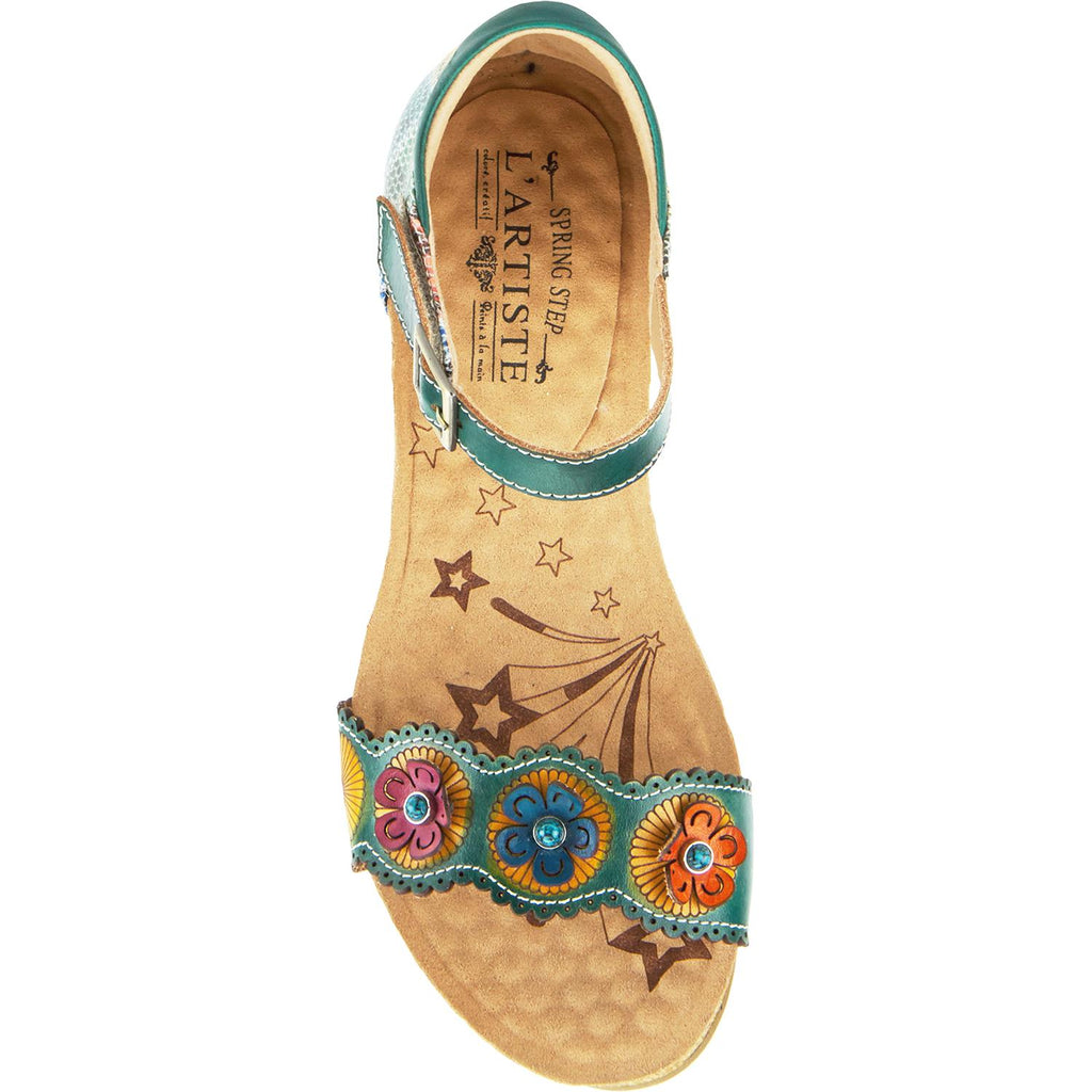 Womens L'artiste by spring step Women's Spring Step Meliza Teal Multi Leather Teal Multi Leather