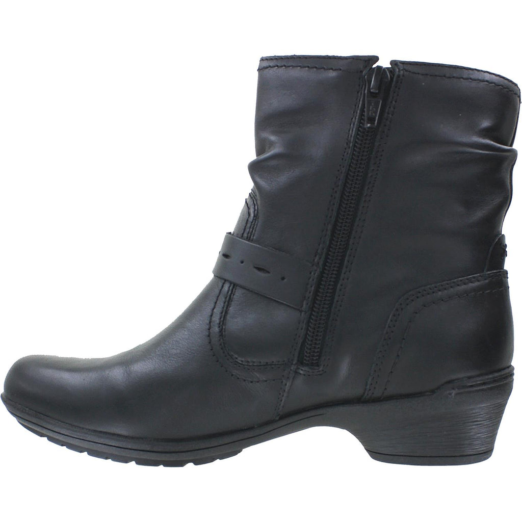 Womens Rockport Women's Rockport Riley Waterproof Mid Boot Black Leather Black Leather