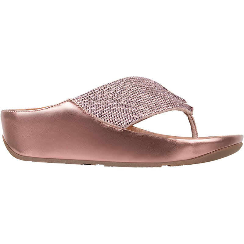 Women's Fit Flop Twiss Crystal Toe Post Pink Microfibre