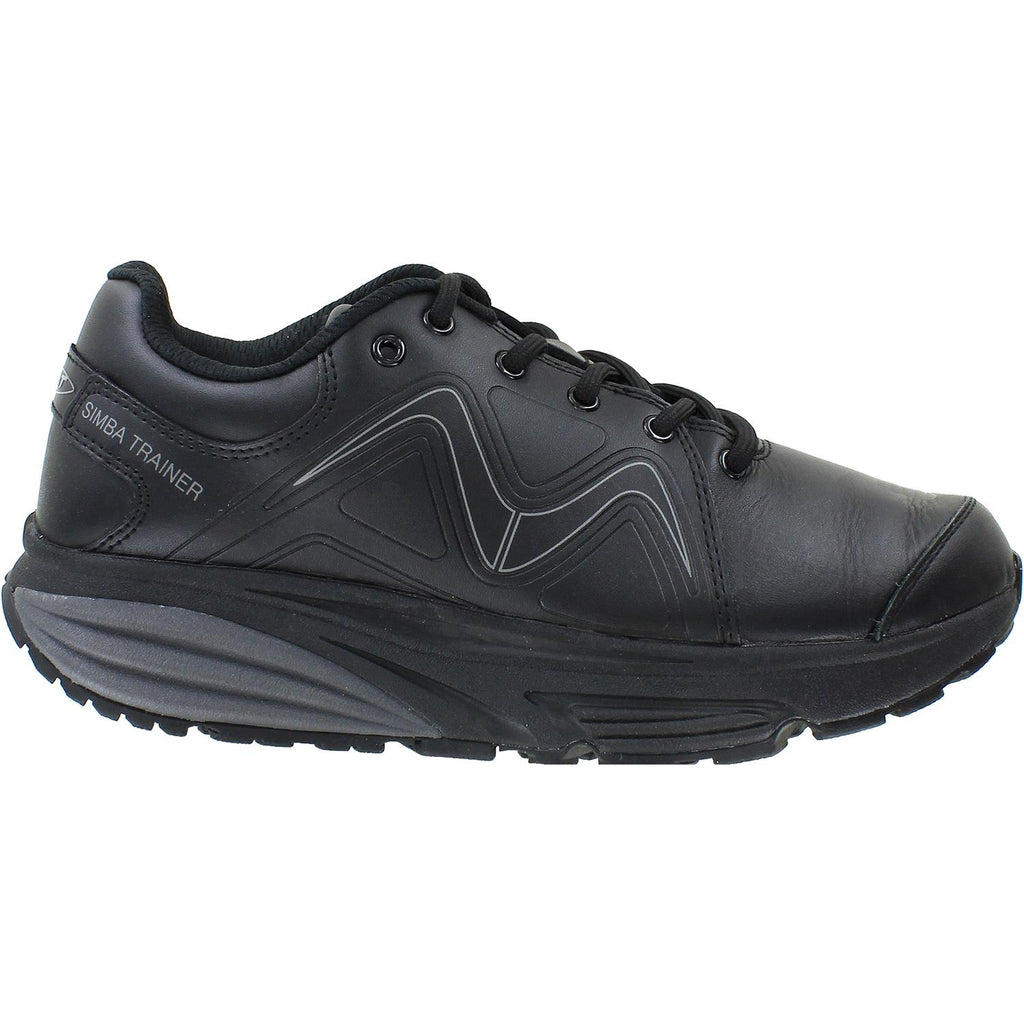 Womens Mbt Women's MBT Simba Trainer Black Leather Black Leather