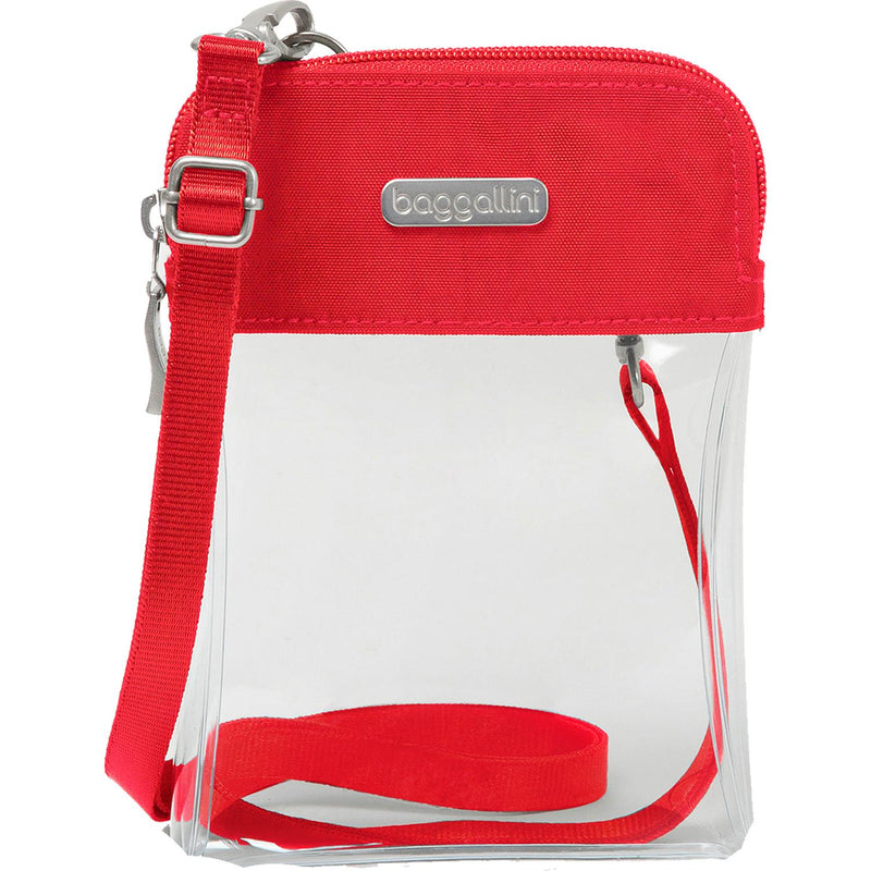Women's Baggallini Clear Bryant Crossbody Bag Red Nylon