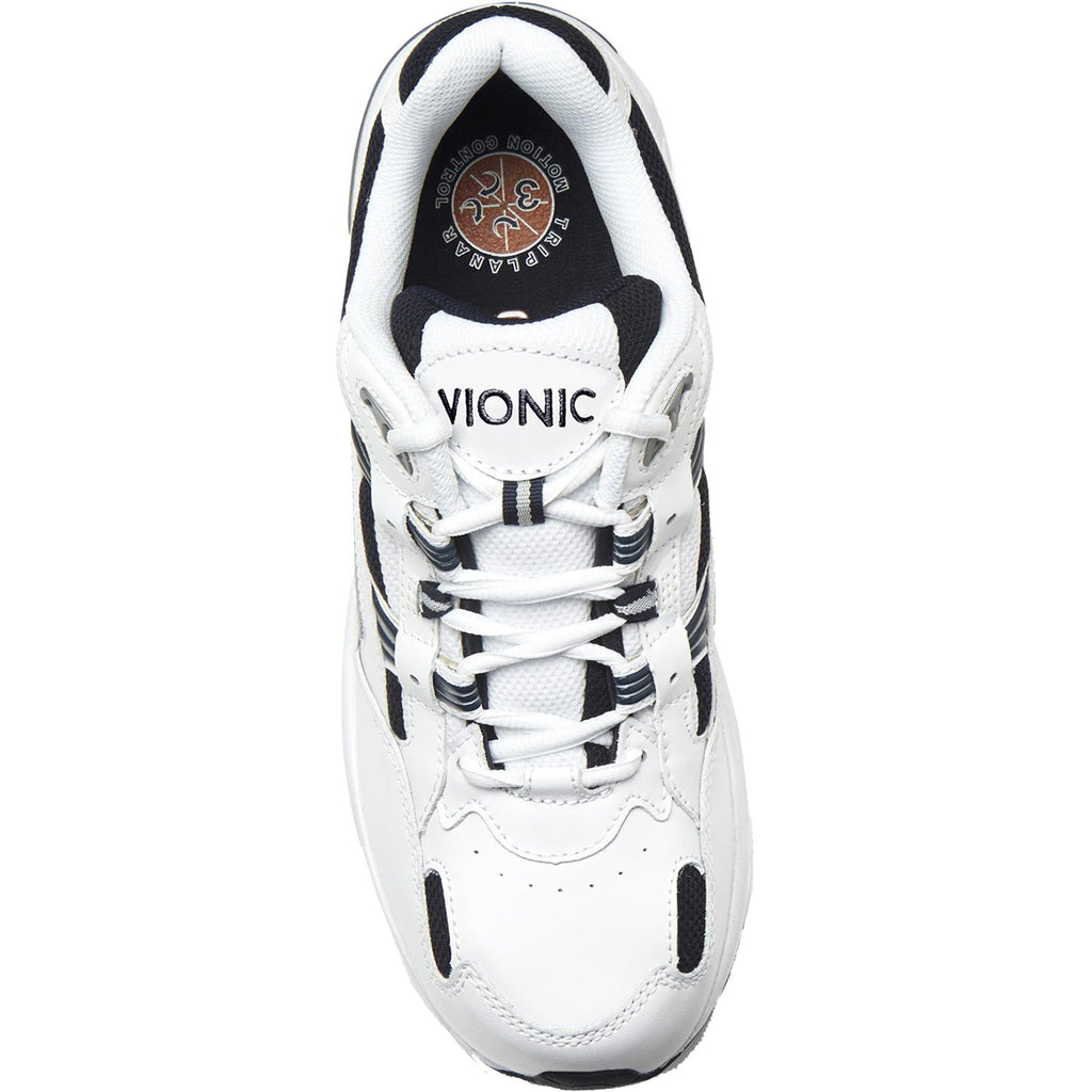 Mens Vionic Men's Vionic Walker White/Navy Leather White/Navy Leather