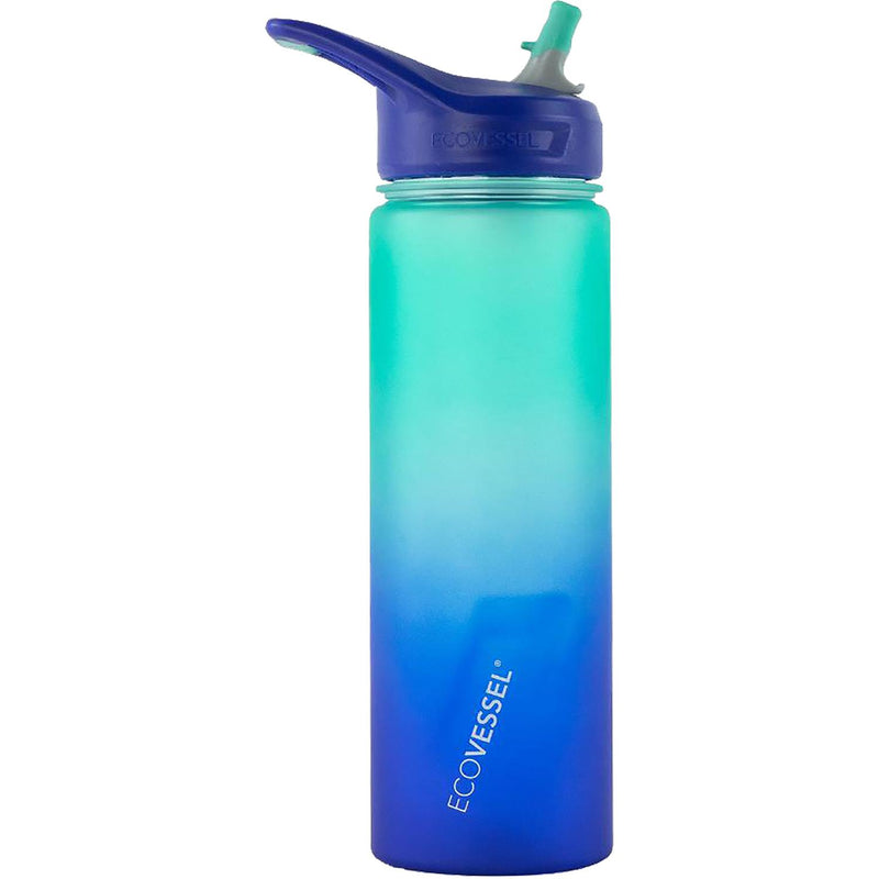 Unisex Ecovessel Wave BPA Free Plastic Sport Water Bottle w/Straw 24 OZ Galactic Ocean