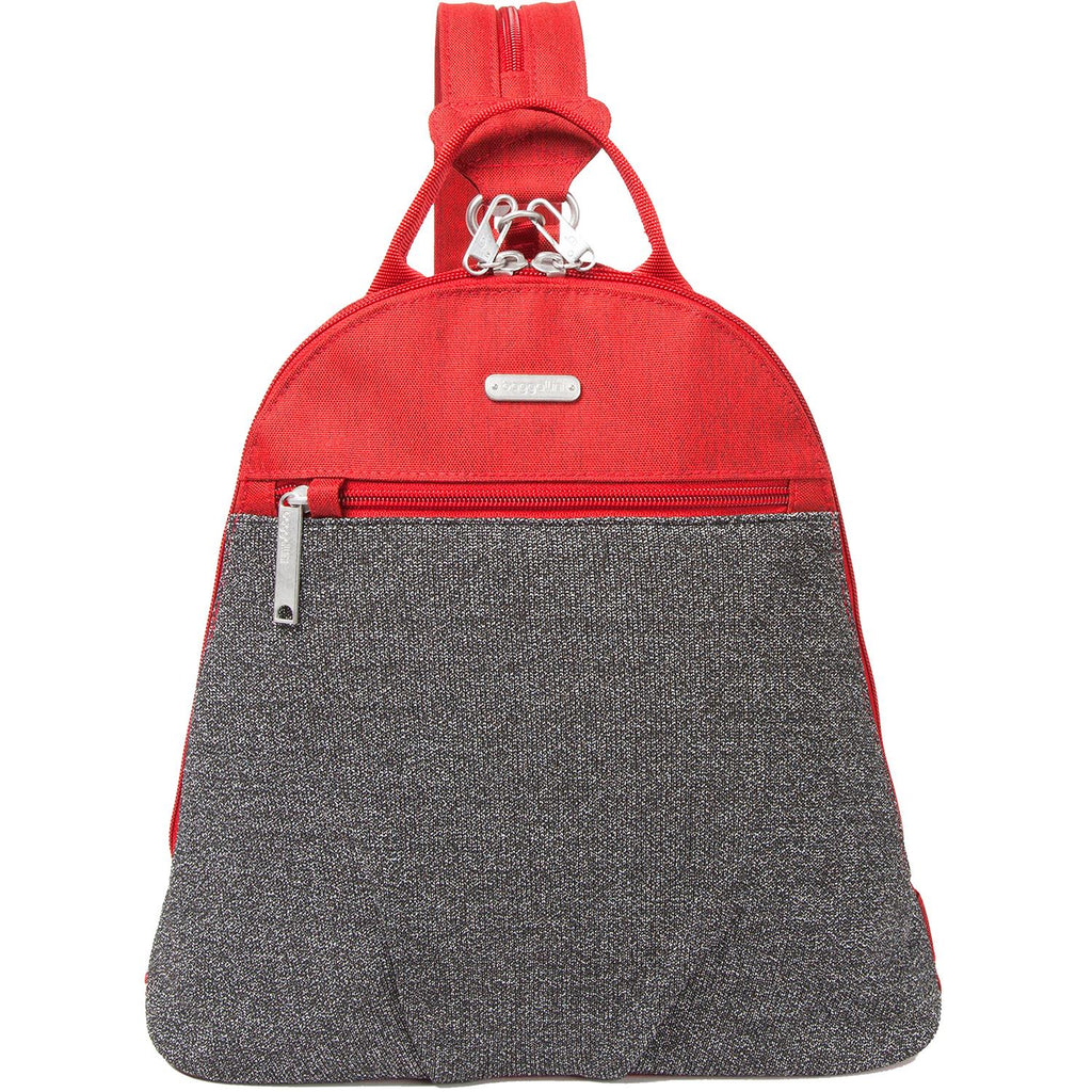 Womens Baggallini Women's Baggallini Anti-Theft Convertible Backpack Ruby Fabric Ruby Fabric