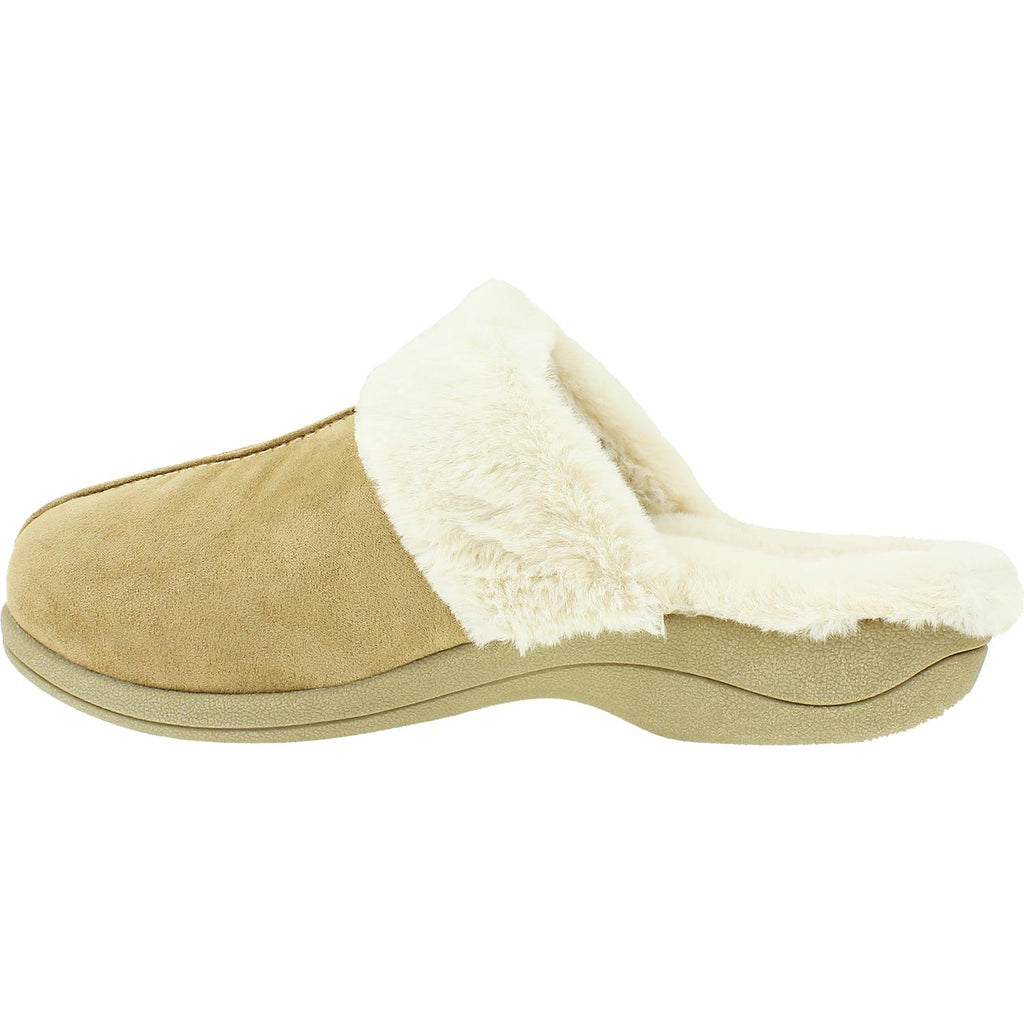 Womens Powerstep Women's Powerstep Luxe Slippers Taupe Synthetic Taupe Synthetic