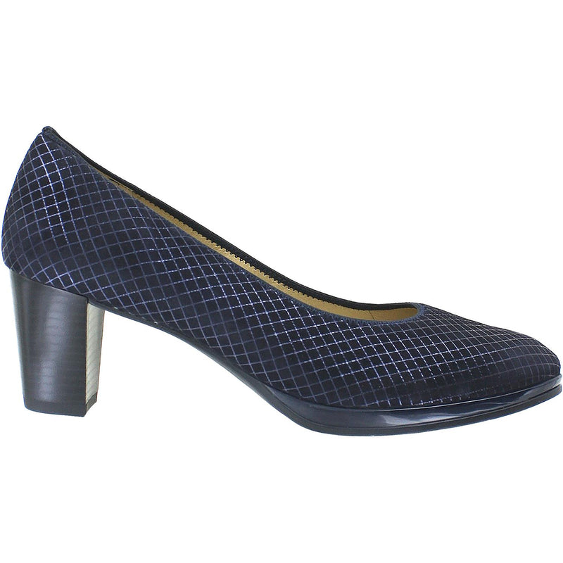 Women's Ara Shoes Ophelia Blau Navy Squarekid Suede