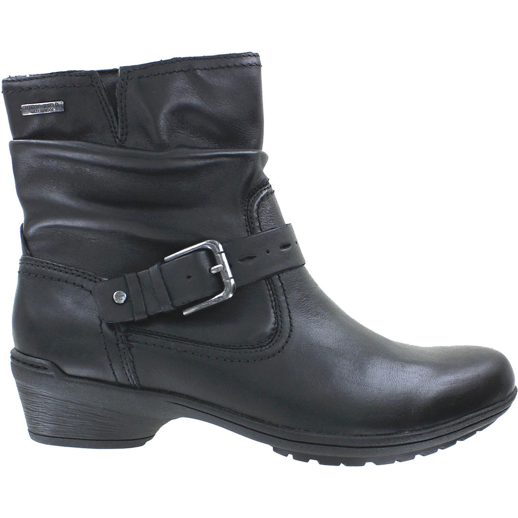 Womens Rockport Women's Rockport Riley Waterproof Mid Boot Black Leather Black Leather