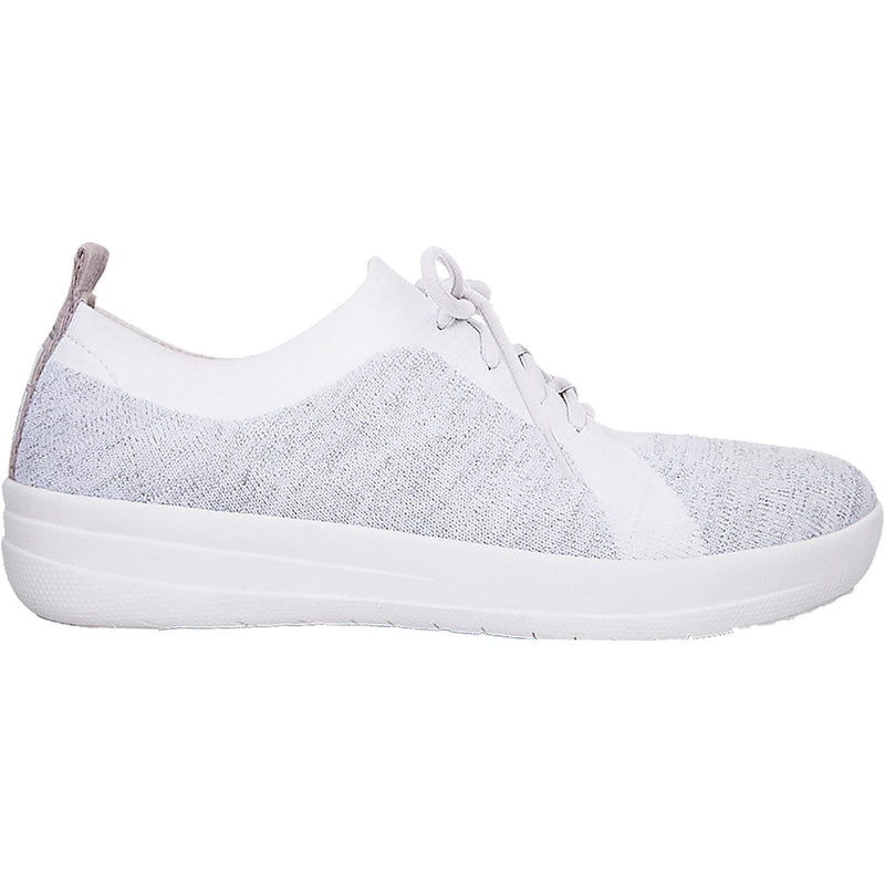 Women's Fit Flop F-Sporty Uberknit Sneakers White/Silver Metallic Nylon