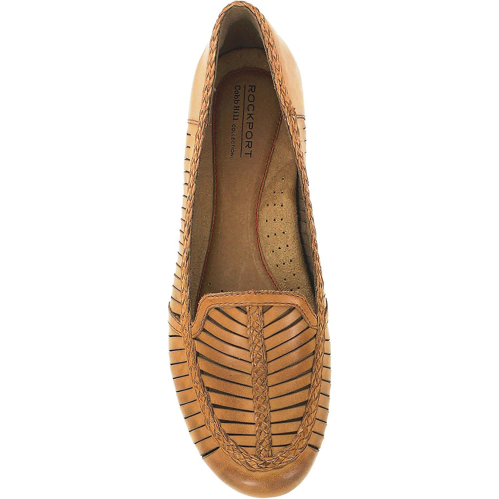 Womens Rockport Women's Rockport Cobb Hill Galway Woven Loafer Tan Leather Tan Leather