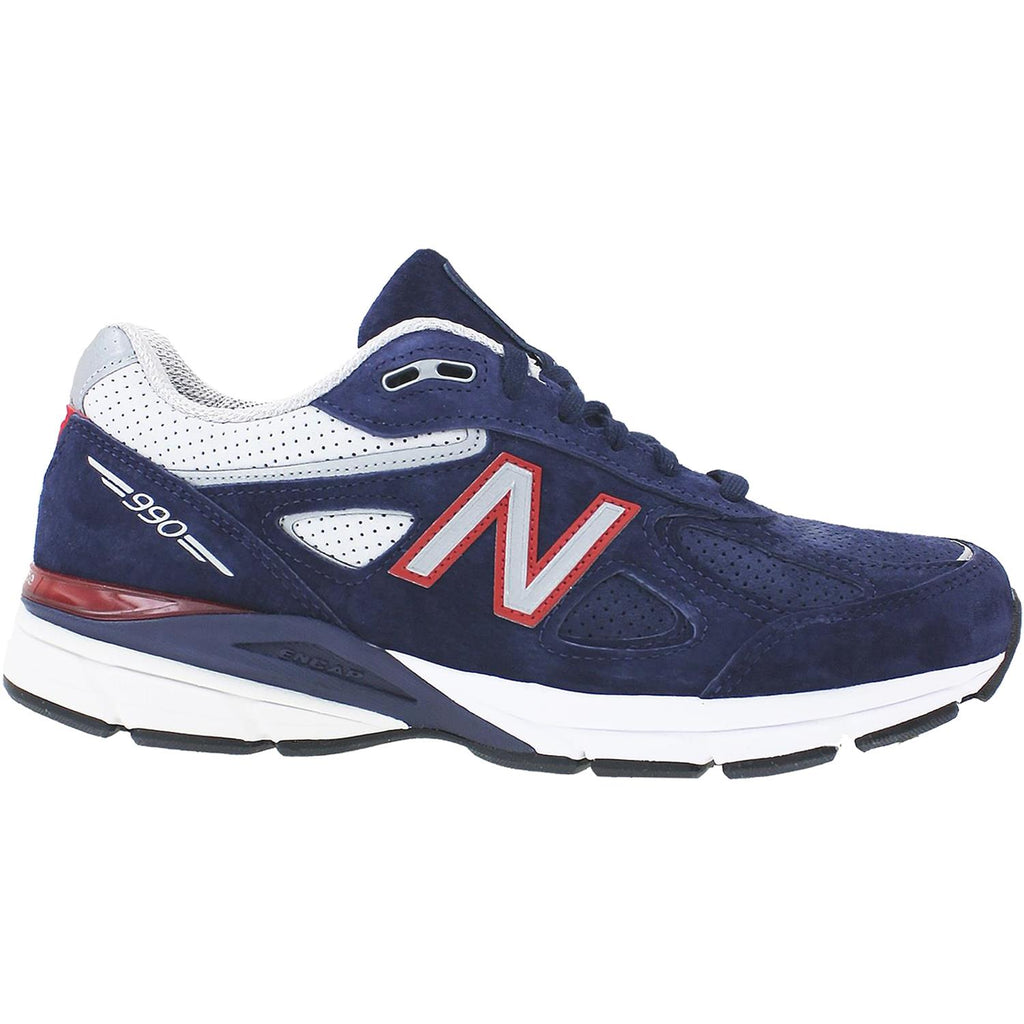 Mens New balance Men's New Balance M990BR4 Running Shoes Pigment/Red Suede Pigment/Red Suede