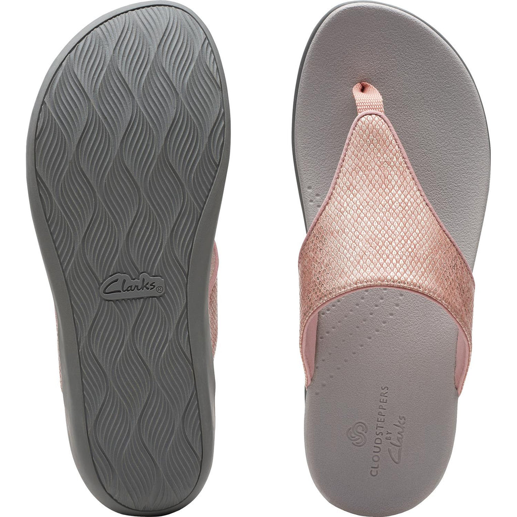 Womens Clarks Women's Clarks Cloudsteppers Brio Vibe Rose Gold Synthetic Rose Gold Synthetic
