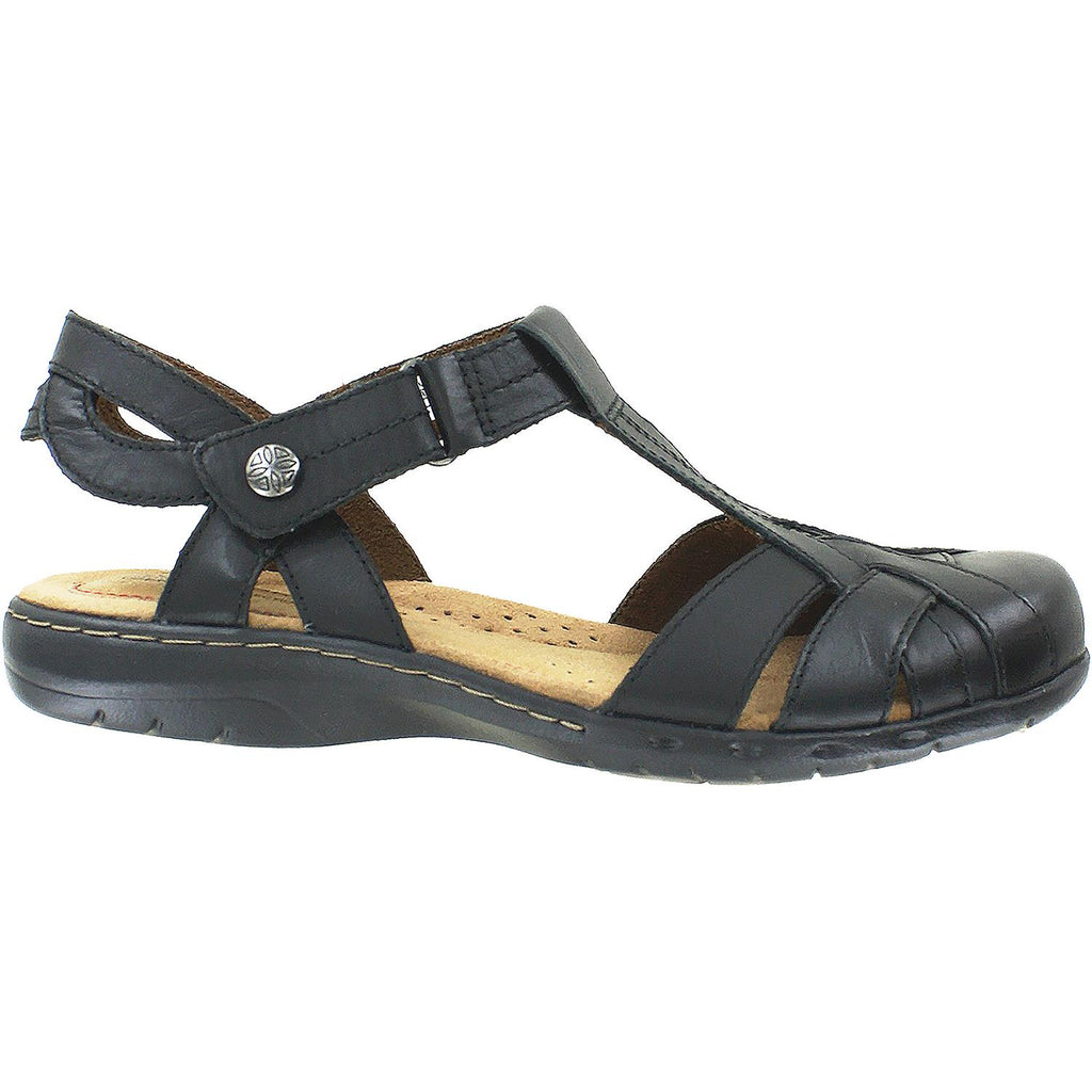 Womens Rockport Women's Rockport Cobb Hill Penfield T-Strap Black Leather Black Leather