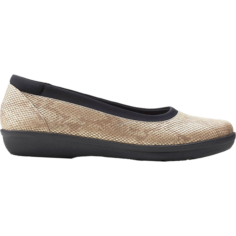Women's Clarks Cloudsteppers Ayla Low Taupe Snake Print Synthetic
