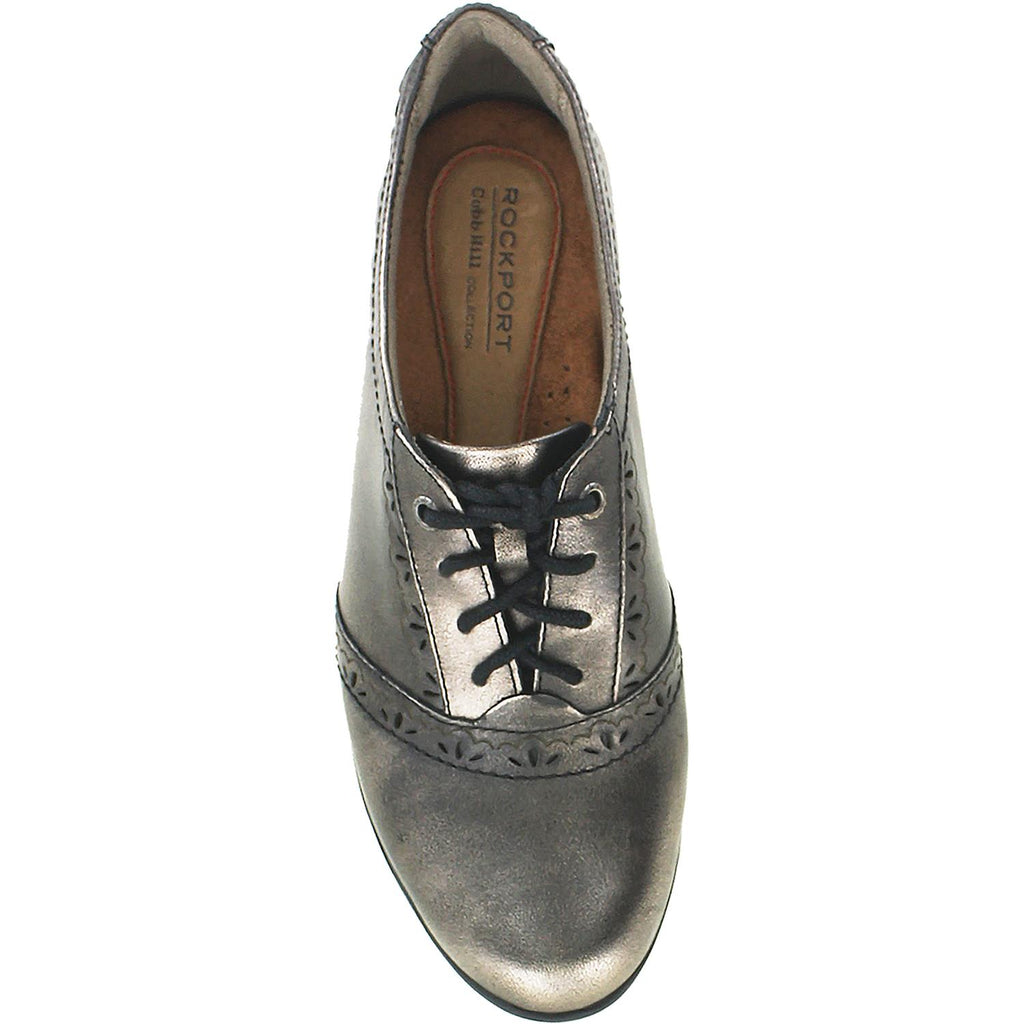 Womens Rockport Women's Rockport Cobb Hill Gratasha Oxford Pewter Leather Pewter Leather