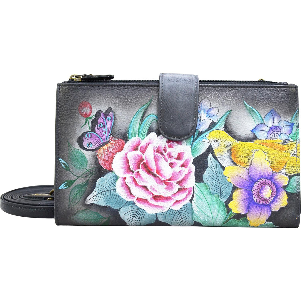 Womens Anuschka Women's Anuschka Large Smartphone Case And Wallet Vintage Bouquet Leather Vintage Bouquet Leather